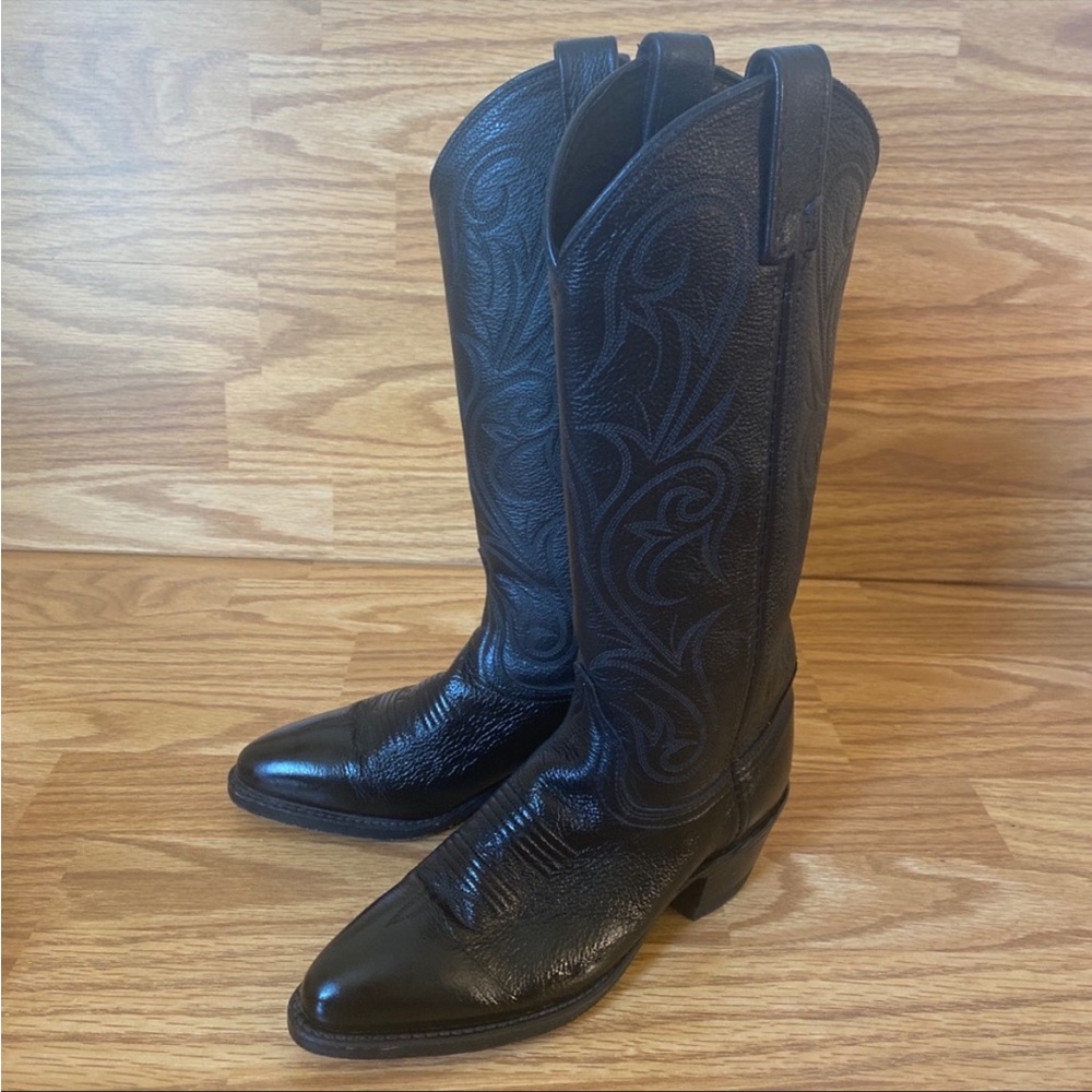 Dan Post Milwaukee Black Leather Cowboy Western Boots 210R Size 5